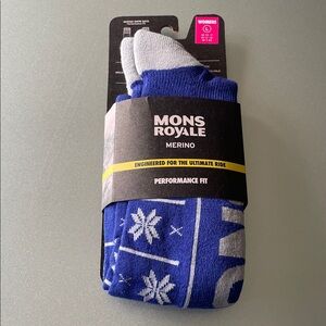 NWT Marino Wool Ski Socks Mons Royale Snow Sock performance fit